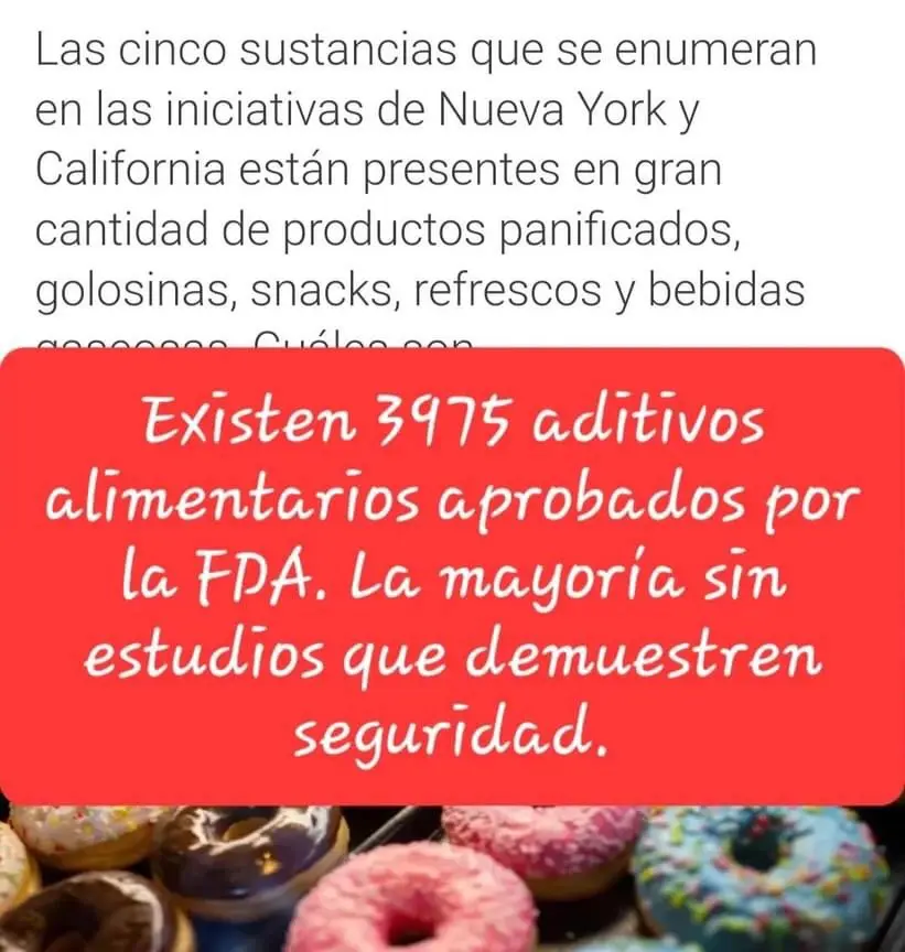 cartel que alerta sobre aditivos en alimentos.