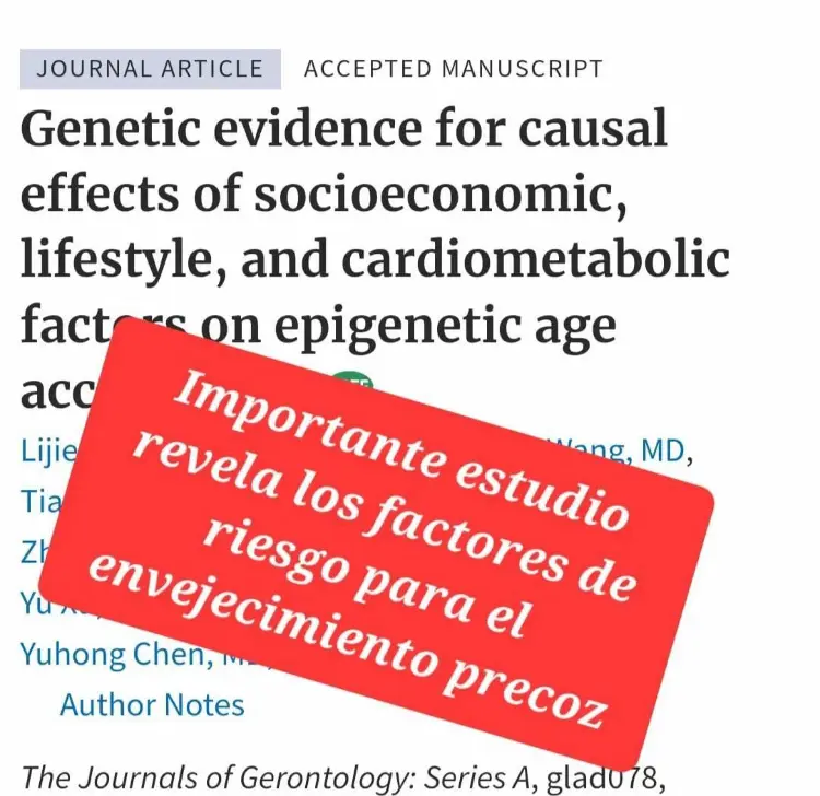 Artículo de revista con indicadores de envejecimiento precoz.