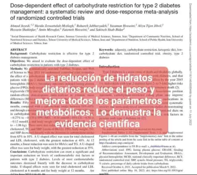 infografia sobre mejora del peso con la restricción de carbohidratos