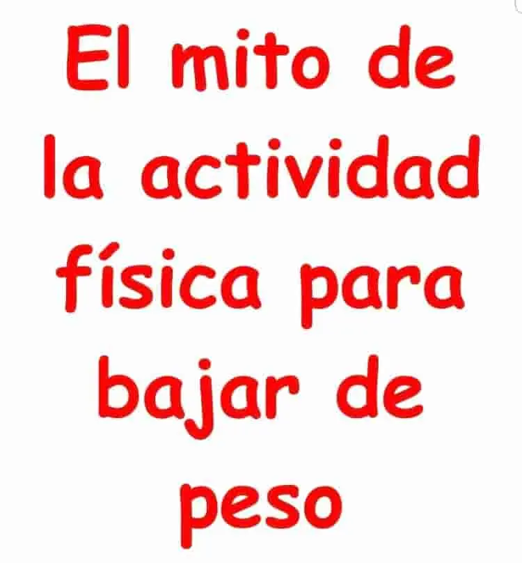 Texto que dice que el ejercicio no ayuda a bajar de peso