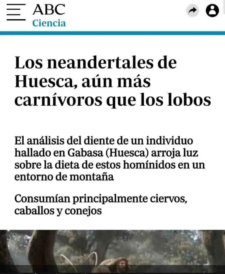 articulo en relación a la dieta de nerdentales de huesca